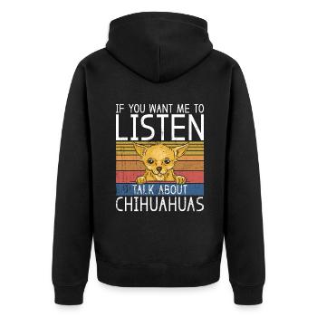 Chihuahua Cadeaux Chihuahua Propriétaire - Veste à capuche bio Premium Unisexe - noir - Dos - Nico (187cm)
