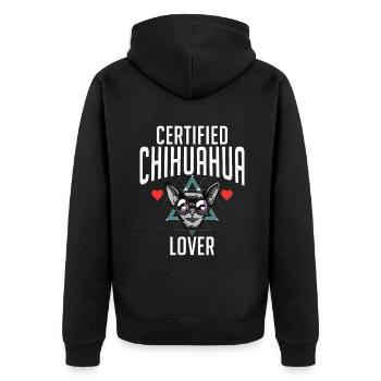 Chihuahua Cadeaux Chihuahua Propriétaire - Veste à capuche bio Premium Unisexe - noir - Dos - Nico (187cm)