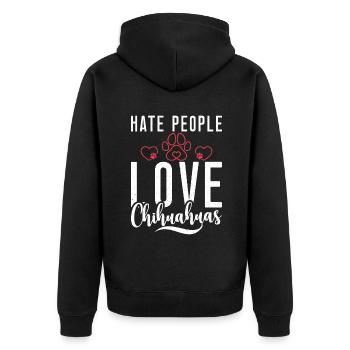 Chihuahua Cadeaux Chihuahua Propriétaire - Veste à capuche bio Premium Unisexe - noir - Dos - Nico (187cm)