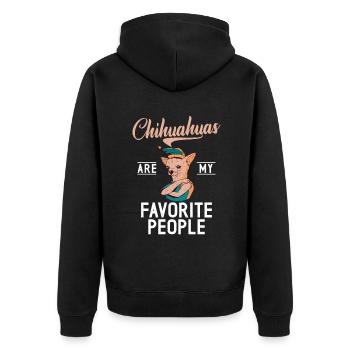 Chihuahua Cadeaux Chihuahua Propriétaire - Veste à capuche bio Premium Unisexe - noir - Dos - Nico (187cm)