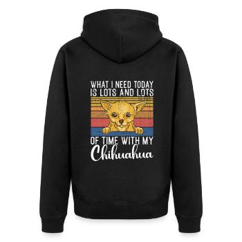 Chihuahua Cadeaux Chihuahua Propriétaire - Veste à capuche bio Premium Unisexe - noir - Dos - Nico (187cm)