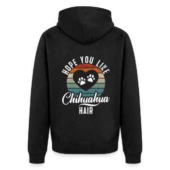 Chihuahua Cadeaux Chihuahua Propriétaire - Veste à capuche bio Premium Unisexe - noir - Dos - Nico (187cm)