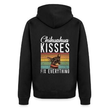 Chihuahua Cadeaux Chihuahua Propriétaire - Veste à capuche bio Premium Unisexe - noir - Dos - Nico (187cm)
