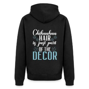 Chihuahua Geschenke Chihuahua Besitzer - Unisex Premium Bio Zip Hoodie - Schwarz - Hinten - Nico (187cm)