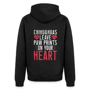 Chihuahua Cadeaux Chihuahua Propriétaire - Veste à capuche bio Premium Unisexe - noir - Dos - Nico (187cm)