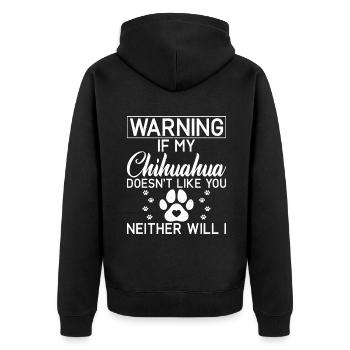 Chihuahua Cadeaux Chihuahua Propriétaire - Veste à capuche bio Premium Unisexe - noir - Dos - Nico (187cm)