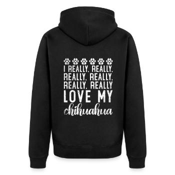 Chihuahua Cadeaux Chihuahua Propriétaire - Veste à capuche bio Premium Unisexe - noir - Dos - Nico (187cm)