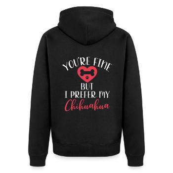 Chihuahua Cadeaux Chihuahua Propriétaire - Veste à capuche bio Premium Unisexe - noir - Dos - Nico (187cm)
