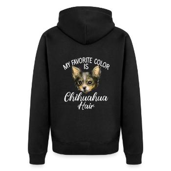 Chihuahua Cadeaux Chihuahua Propriétaire - Veste à capuche bio Premium Unisexe - noir - Dos - Nico (187cm)
