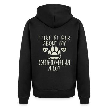 Chihuahua Cadeaux Chihuahua Propriétaire - Veste à capuche bio Premium Unisexe - noir - Dos - Nico (187cm)