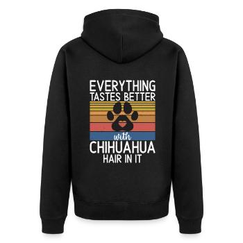 Chihuahua Cadeaux Chihuahua Propriétaire - Veste à capuche bio Premium Unisexe - noir - Dos - Nico (187cm)