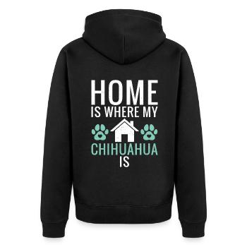 Chihuahua Cadeaux Chihuahua Propriétaire - Veste à capuche bio Premium Unisexe - noir - Dos - Nico (187cm)
