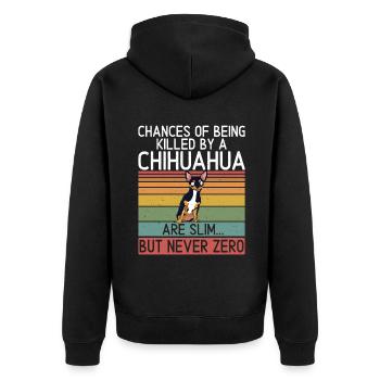 Chihuahua Cadeaux Chihuahua Propriétaire - Veste à capuche bio Premium Unisexe - noir - Dos - Nico (187cm)
