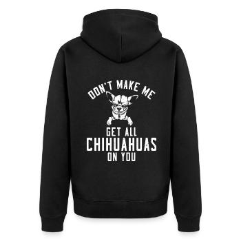 Chihuahua Cadeaux Chihuahua Propriétaire - Veste à capuche bio Premium Unisexe - noir - Dos - Nico (187cm)
