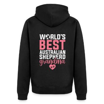 Cadeaux de berger australien - Veste à capuche bio Premium Unisexe - noir - Dos - Nico (187cm)