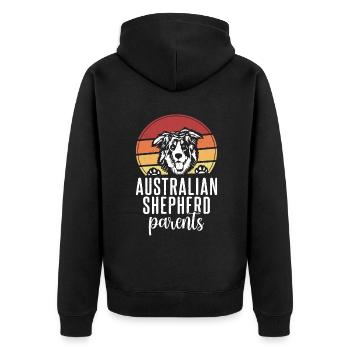 Cadeaux de berger australien - Veste à capuche bio Premium Unisexe - noir - Dos - Nico (187cm)