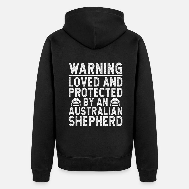Australian Shepherd Geschenke - Unisex Premium Bio Zip Hoodie - Schwarz