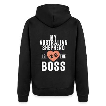 Cadeaux de berger australien - Veste à capuche bio Premium Unisexe - noir - Dos - Nico (187cm)