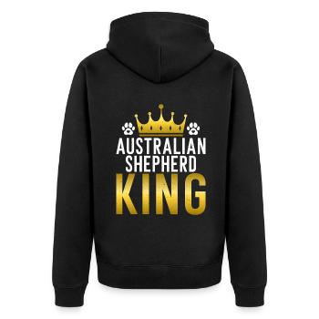 Australian Shepherd Geschenke - Unisex Premium Bio Zip Hoodie - Schwarz - Hinten - Nico (187cm)