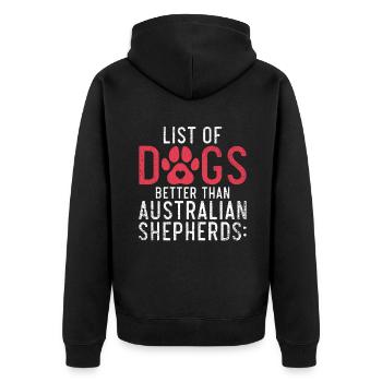 Cadeaux de berger australien - Veste à capuche bio Premium Unisexe - noir - Dos - Nico (187cm)