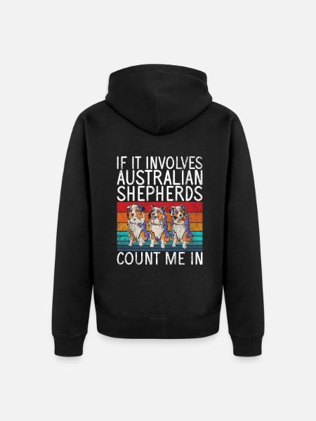 Australian Shepherd Gifts - Unisex Premium Organic Zip Hoodie - black