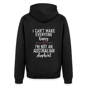 Australian Shepherd Geschenke - Unisex Premium Bio Zip Hoodie - Schwarz - Hinten - Nico (187cm)