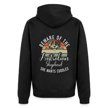 Cadeaux de berger australien - Veste à capuche bio Premium Unisexe - noir - Dos - Nico (187cm)