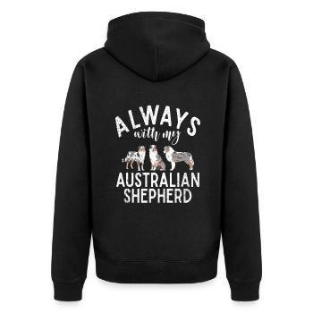 Cadeaux de berger australien - Veste à capuche bio Premium Unisexe - noir - Dos - Nico (187cm)