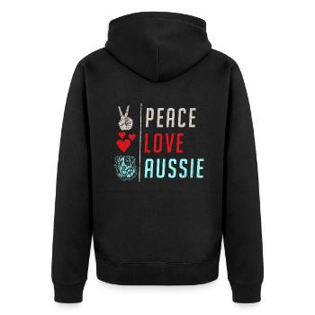 Cadeaux de berger australien - Veste à capuche bio Premium Unisexe - noir - Dos - Nico (187cm)