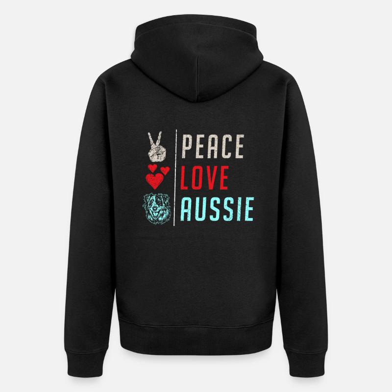 Cadeaux de berger australien - Veste à capuche bio Premium Unisexe - noir