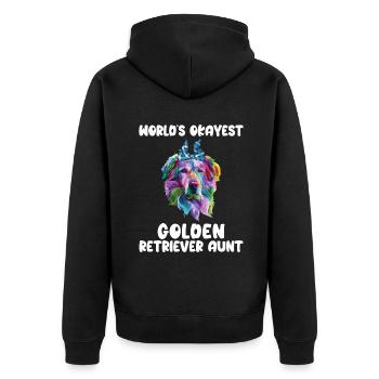Golden Retriever Gifts - Unisex Premium Organic Zip Hoodie - black - Back - Nico (187cm)