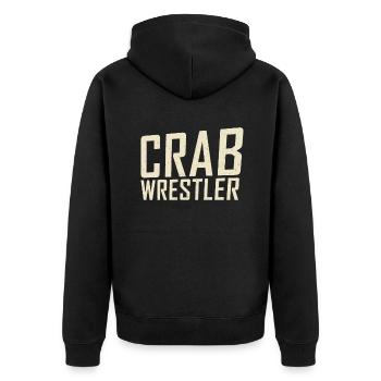 Krabbenliebhaber Geschenke - Unisex Premium Bio Zip Hoodie - Schwarz - Hinten - Nico (187cm)