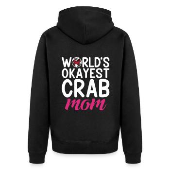 Krabbenliebhaber Geschenke - Unisex Premium Bio Zip Hoodie - Schwarz - Hinten - Nico (187cm)