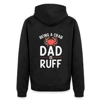 Krabbenliebhaber Geschenke - Unisex Premium Bio Zip Hoodie - Schwarz - Hinten - Nico (187cm)