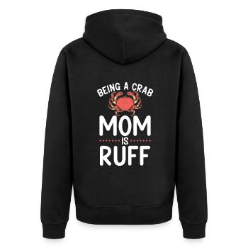 Krabbenliebhaber Geschenke - Unisex Premium Bio Zip Hoodie - Schwarz - Hinten - Nico (187cm)