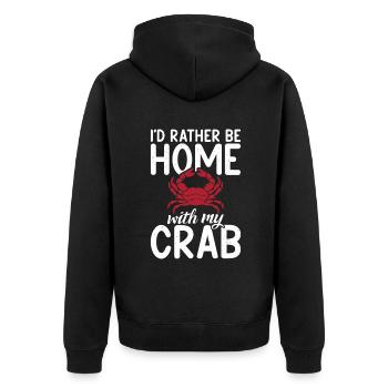 Krabbenliebhaber Geschenke - Unisex Premium Bio Zip Hoodie - Schwarz - Hinten - Nico (187cm)