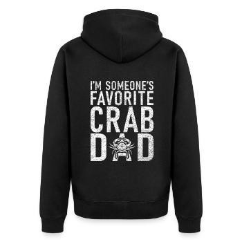 Krabbenliebhaber Geschenke - Unisex Premium Bio Zip Hoodie - Schwarz - Hinten - Nico (187cm)