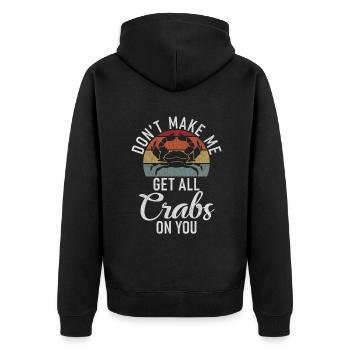 Krabbenliebhaber Geschenke - Unisex Premium Bio Zip Hoodie - Schwarz - Hinten - Nico (187cm)