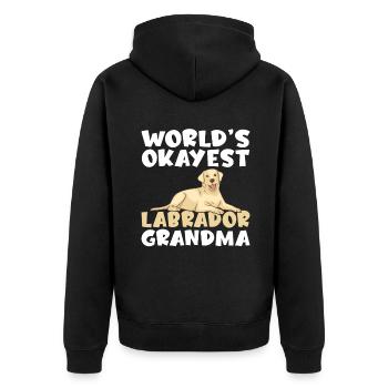 Labrador Liebhaber Geschenke - Unisex Premium Bio Zip Hoodie - Schwarz - Hinten - Nico (187cm)