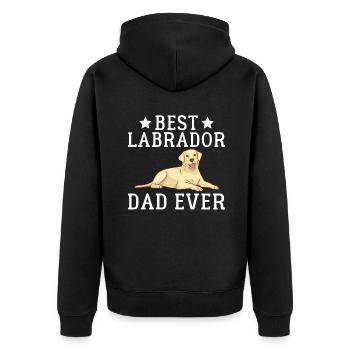 Labrador Liebhaber Geschenke - Unisex Premium Bio Zip Hoodie - Schwarz - Hinten - Nico (187cm)