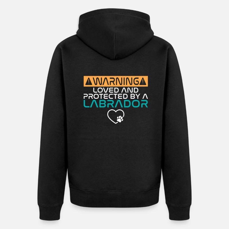 Cadeaux amoureux du Labrador - Veste à capuche bio Premium Unisexe - noir