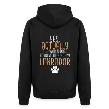 Cadeaux amoureux du Labrador - Veste à capuche bio Premium Unisexe - noir - Dos - Nico (187cm)