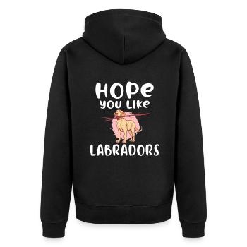 Cadeaux amoureux du Labrador - Veste à capuche bio Premium Unisexe - noir - Dos - Nico (187cm)