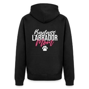 Labrador Liebhaber Geschenke - Unisex Premium Bio Zip Hoodie - Schwarz - Hinten - Nico (187cm)
