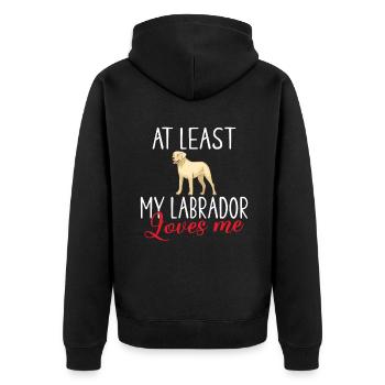 Labrador Lover Gifts - Unisex Premium Organic Zip Hoodie - black - Back - Nico (187cm)
