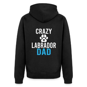 Labrador Liebhaber Geschenke - Unisex Premium Bio Zip Hoodie - Schwarz - Hinten - Nico (187cm)