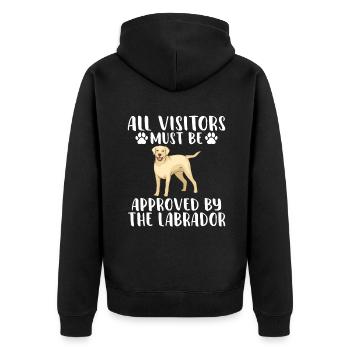 Labrador Liebhaber Geschenke - Unisex Premium Bio Zip Hoodie - Schwarz - Hinten - Nico (187cm)