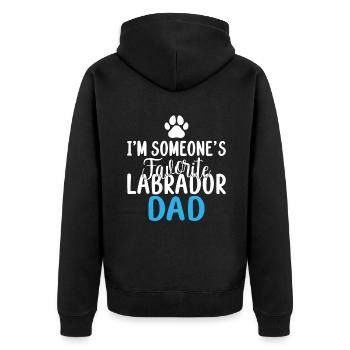 Labrador Liebhaber Geschenke - Unisex Premium Bio Zip Hoodie - Schwarz - Hinten - Nico (187cm)