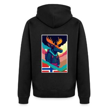 Orignal, Randonnée, Scandinavie Vacances de voyage Norvège - Veste à capuche bio Premium Unisexe - noir - Dos - Nico (187cm)