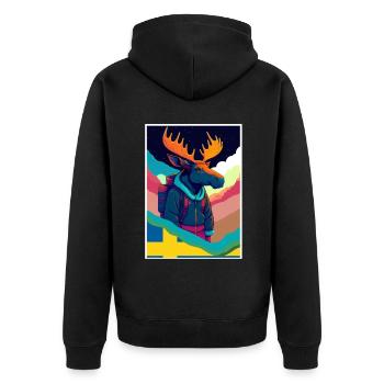 Orignal, Randonnée, Scandinavie Vacances de voyage Suède - Veste à capuche bio Premium Unisexe - noir - Dos - Nico (187cm)